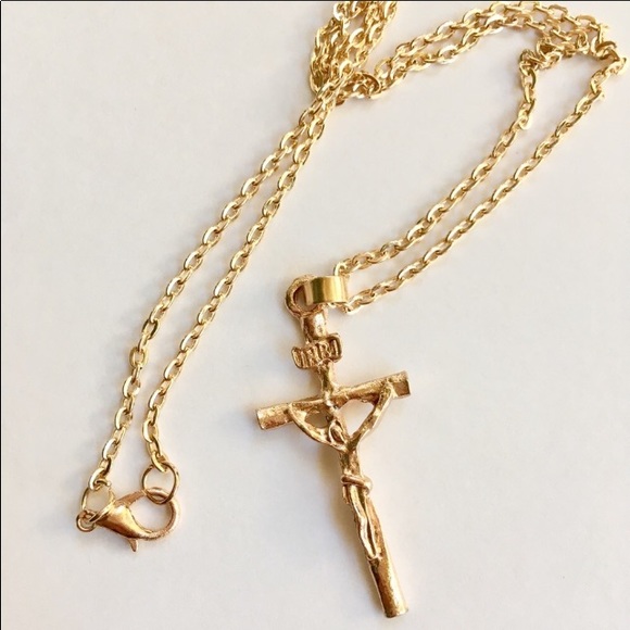 Gold Plated Crucifix Necklace - Picture 4 of 6